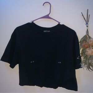 Current Mood Nipple Piercing Cropped T-Shirt